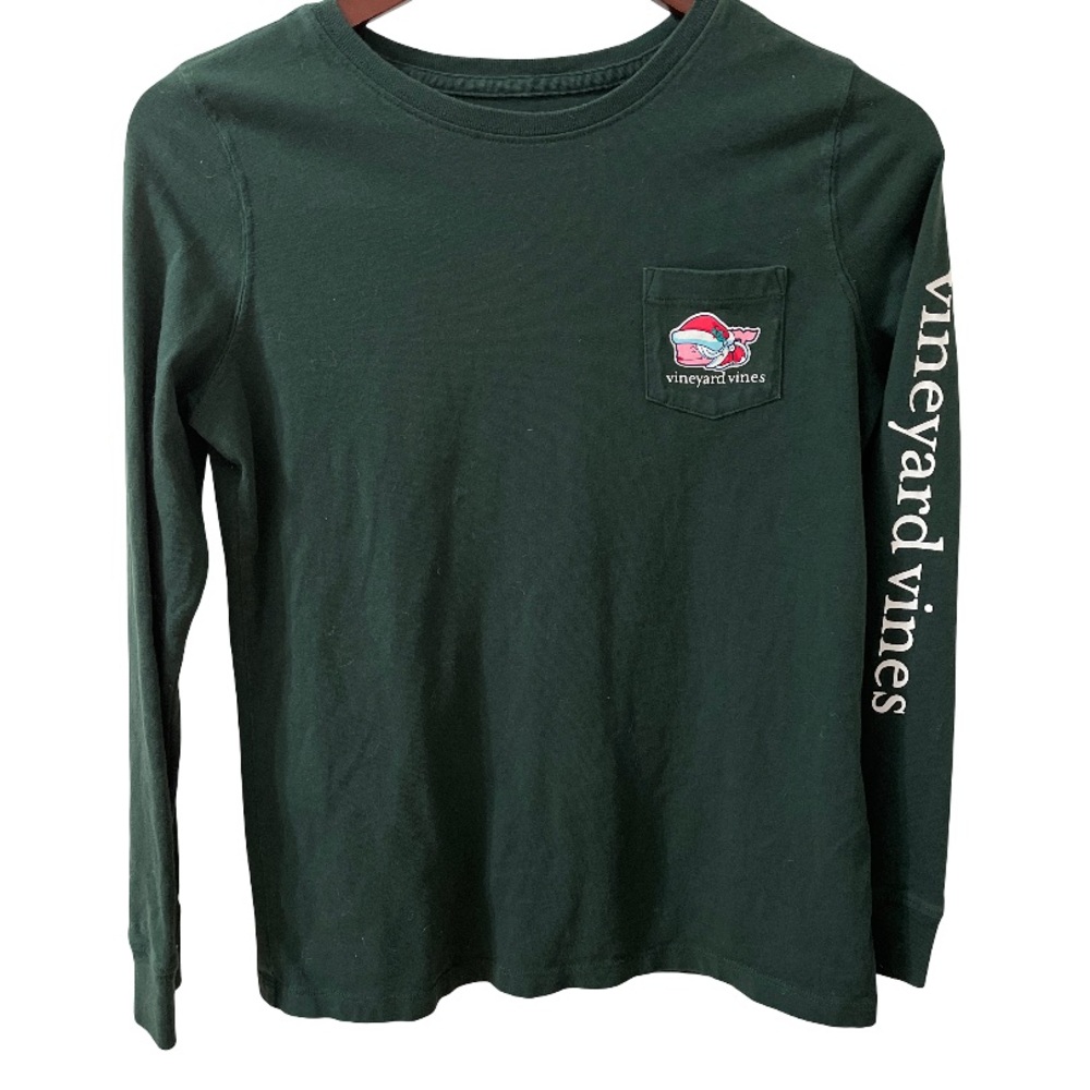 Vineyard Vines Dark Green Long Sleeve 100% Cotton Tee